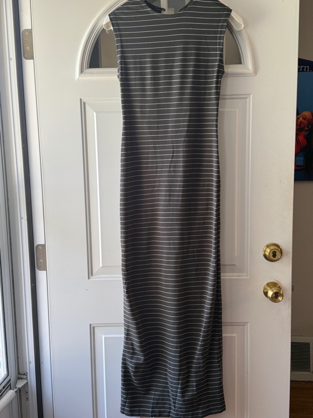 Club Monaco Green and White Striped Ponte Dress, Size 0